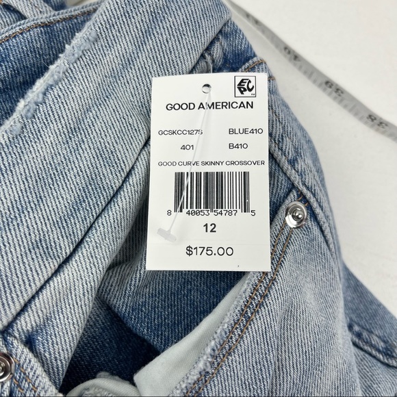 NWT GOOD AMERICAN Good Curve Skinny Crossover Jeans - Picture 11 of 15